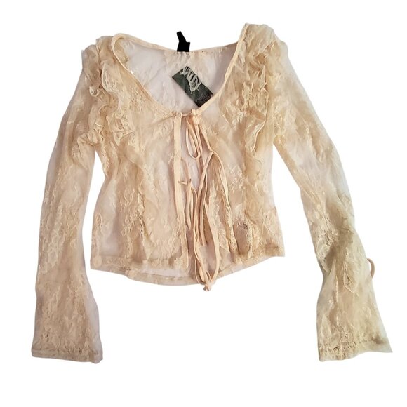 Wild Fable Size XS Off - White Lace Long Sleeve Top With Tags China Origin - Picture 1 of 10